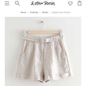 & Other Stories Belted Linen Shorts, NWT